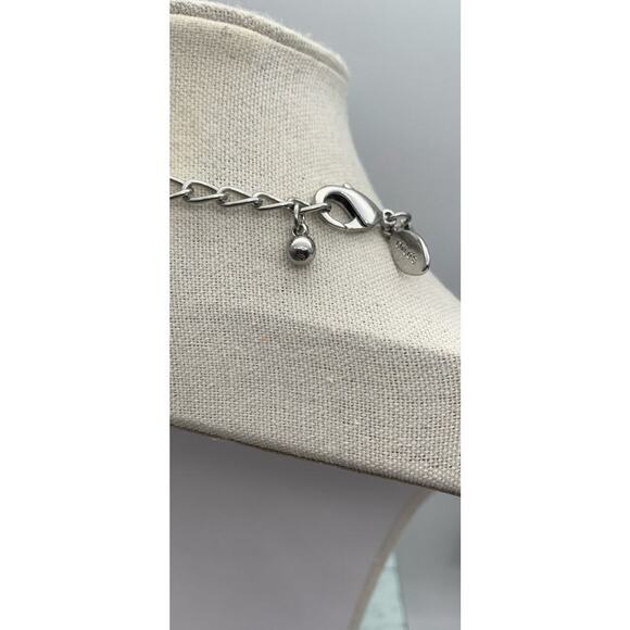 Chico’s Mixed Metal Gold Silver Tones Geometric Pendant Necklace Boho Signed - Picture 4 of 4